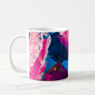 Caneca De Café Textura pintada artística, decoração moderna.