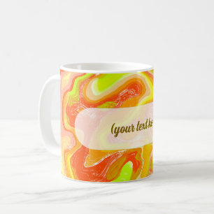Caneca De Café Textura Topográfica Abstrata de Mármore Lava Laran