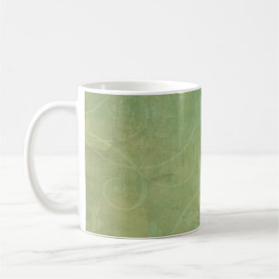 Caneca De Café Textura verde vinícola florescente