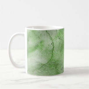 Caneca De Café Texturas de cor aquosa verde e papel de tinta em b