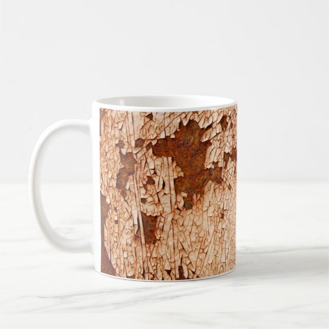 Caneca De Café Texturas de ferrugem: fundo de superfície curada. (Esquerda)