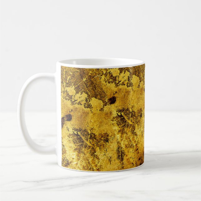 Caneca De Café Textureabstrato de laranja, antigo, antigo, antigo (Esquerda)