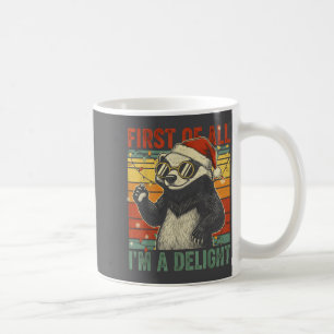 Caneca De Café Texugo-Mel Christmas Em Primeiro Lugar Sou Um Delí