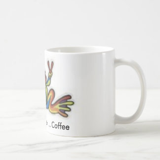 Caneca De Café th_frogg, café do amor da paz……