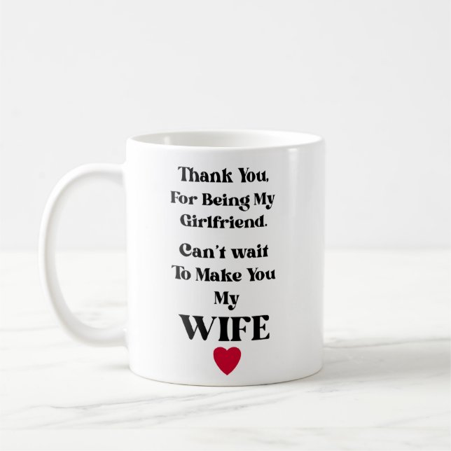 Caneca De Café Thank You Girlfriend/Wife Valentine's Card (Esquerda)