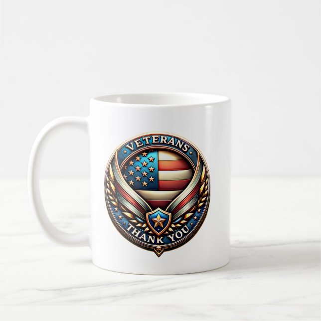 Caneca De Café Thank You US Veterans Appreciation  (Esquerda)