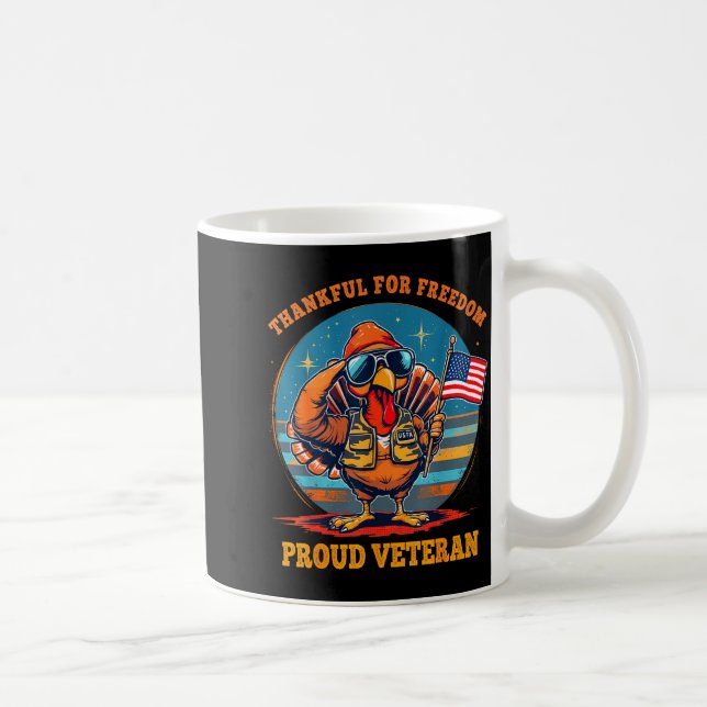Caneca De Café Thankful For Dom – Proud American Veteran Thanksgi (Direita)