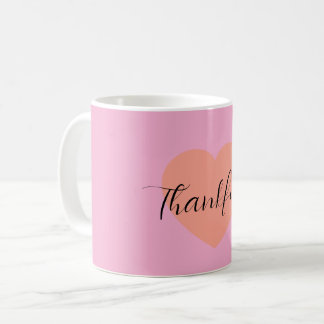 Caneca De Café Thankful Heart Mug – Minimal Double Heart Design |