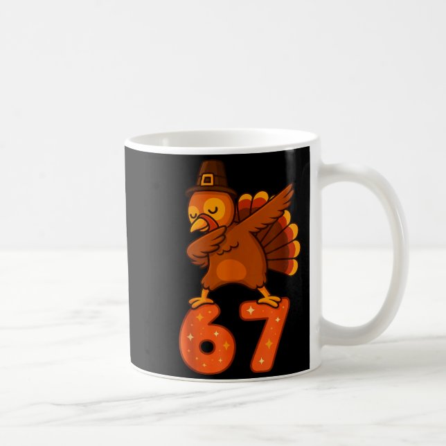 Caneca De Café Thanksgiving 67 Meme Six Seven Funny Turkey  (Direita)