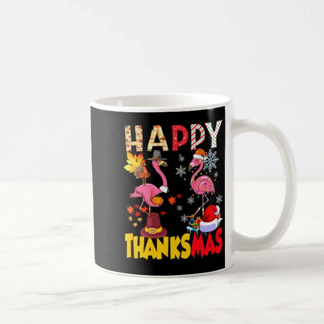 Caneca De Café Thanksgiving Christmas Flamingo Happy Thanksmas Xm (Direita)