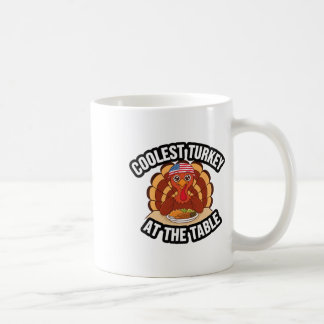 Caneca De Café Thanksgiving Coolest Turkey At The Table Thanksgiv
