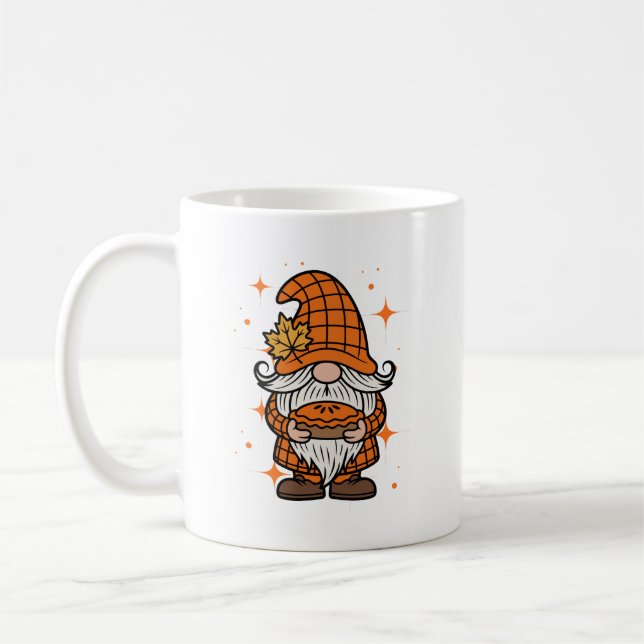 Caneca De Café Thanksgiving Gnome With Pumpkin Pie (Esquerda)