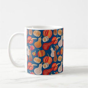 Caneca De Café Thanksgiving. Queda. ilustração com abóbora.