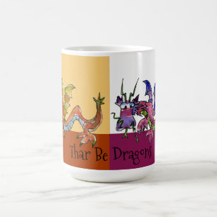 Caneca De Café Thar Be Dragon