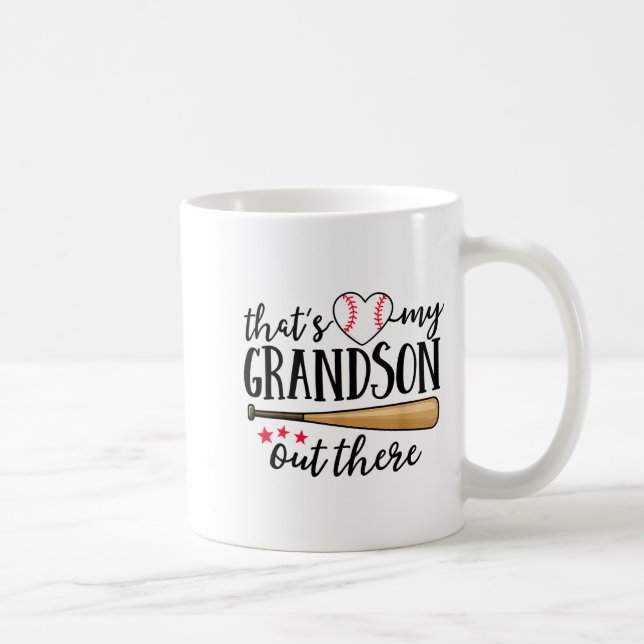 Caneca De Café That's My Grandson Out There Baseball Grandma Squa (Direita)