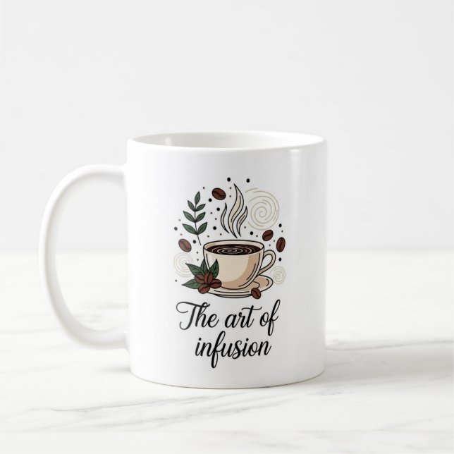 Caneca De Café The Art of Infusion - Elegant Coffee Illustration (Esquerda)