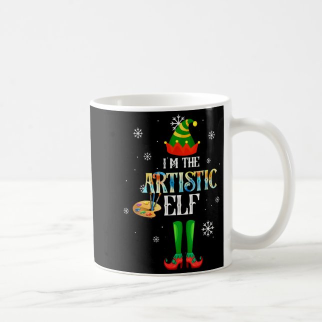Caneca De Café The Artistic Elf Squad Elf Family Christmas Pajama (Direita)