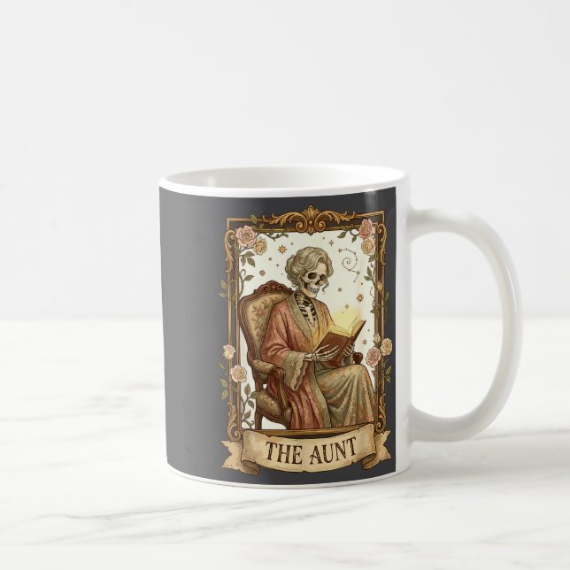 Caneca De Café The Aunt Tarot Card Women Skeleton Aunty Book Love (Direita)