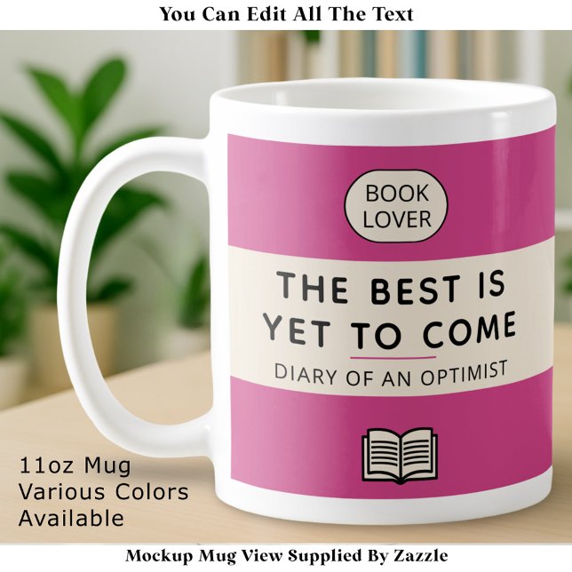 Caneca De Café The Best Is Yet To Come Retro Paperback Cover Pink (Criador carregado)