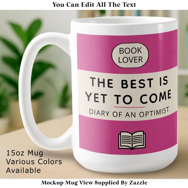 Caneca De Café The Best Is Yet To Come Retro Paperback Cover Pink (Criador carregado)