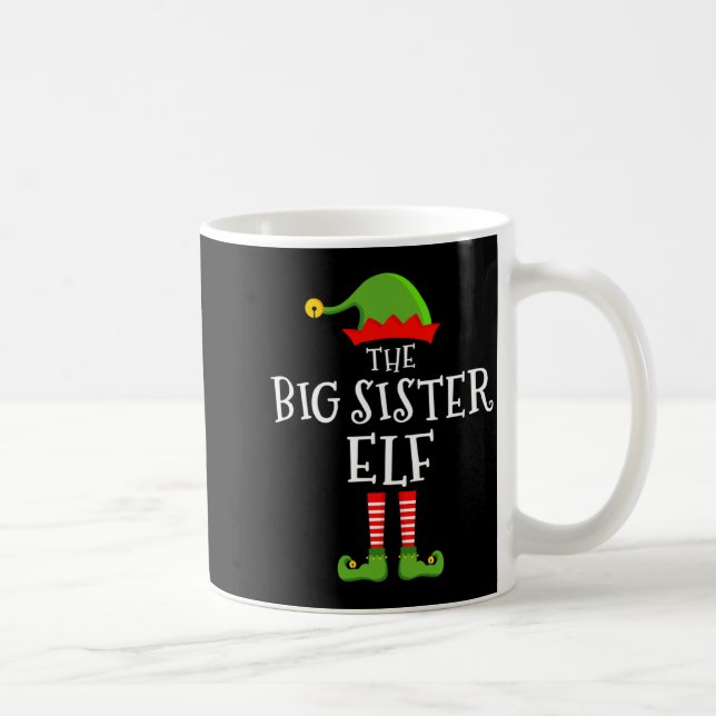 Caneca De Café The Big Sister Elf Funny Christmas Matching Family (Direita)