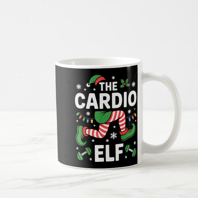 Caneca De Café The Cardio Elf Funny Fitness Christmas Gym Workout (Direita)
