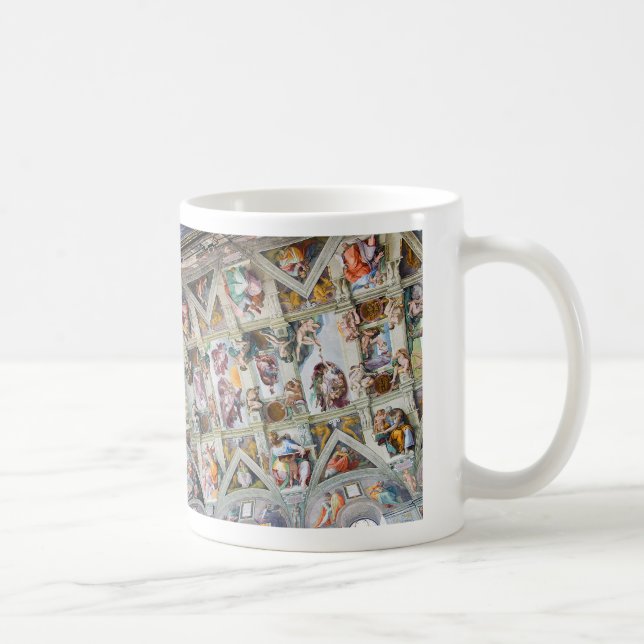 Caneca De Café “ The ceiling of the Sistine Chapel ”,Michelangelo (Direita)