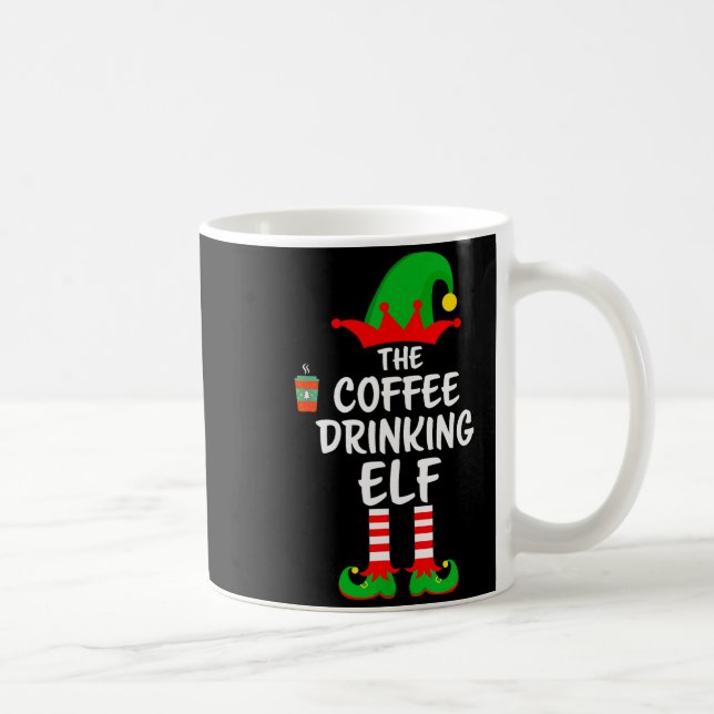 Caneca De Café The Coffee Drinking Elf Matching Family Christmas  (Direita)