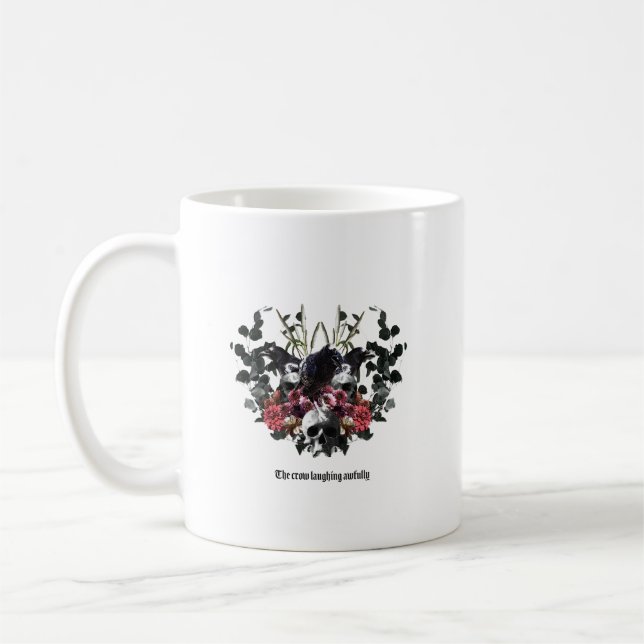 Caneca De Café The Crow Laughing Awfully (Esquerda)