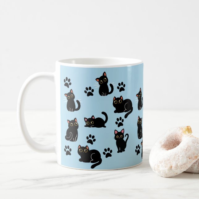 Caneca De Café The Cutest Black Cat Mug Gift for Cat Lovers (Com Donut)