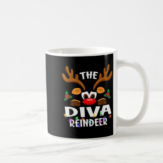 Caneca De Café The Diva Reindeer Christmas Men Women  (Direita)