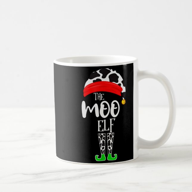 Caneca De Café The Elf Moo Cow Funny Christmas Elf Family Matchin (Direita)