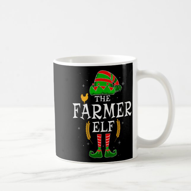 Caneca De Café The Farmer Elf Group Matching Family Christmas Far (Direita)