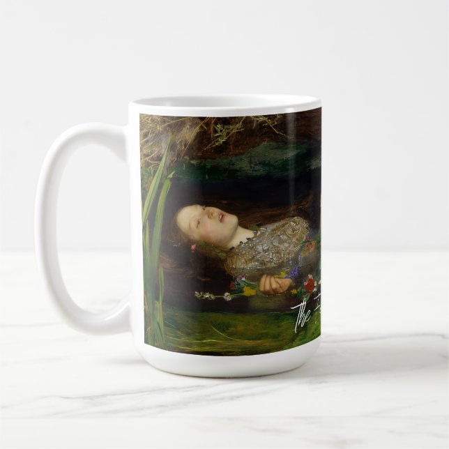 Caneca De Café The Fate of Ophelia Customizable Text  (Esquerda)