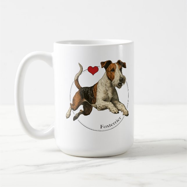 Caneca De Café The Fearless Earth-Dog: Classic Fox Terrier (Esquerda)