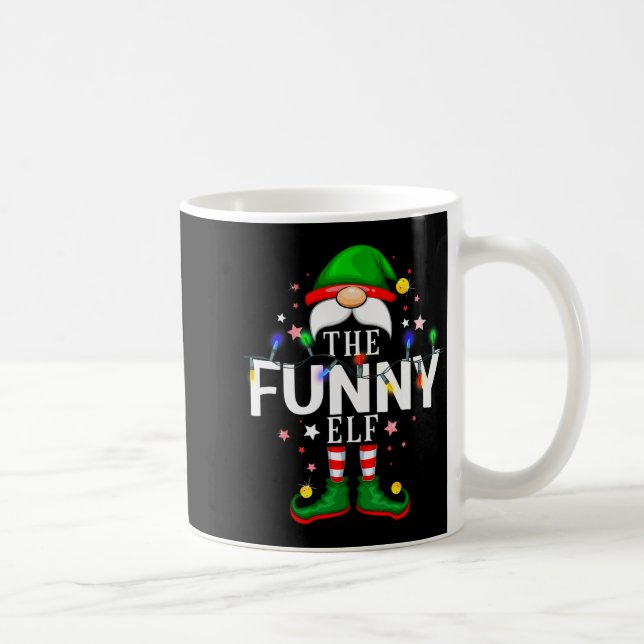 Caneca De Café The Funny Elf Christmas Family Pajama Party  (Direita)