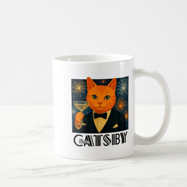 Caneca De Café The Great Catsby – Funny Retro Cat Parody  (Direita)