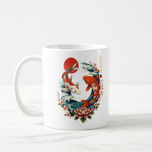 Caneca De Café The Great Wave Off Koi Fish  (Esquerda)
