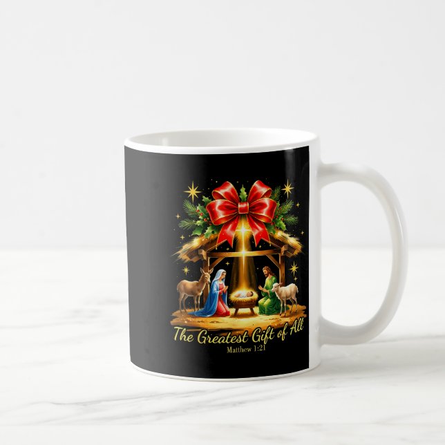 Caneca De Café The Greatest Gift Of All Nativity Christian Christ (Direita)