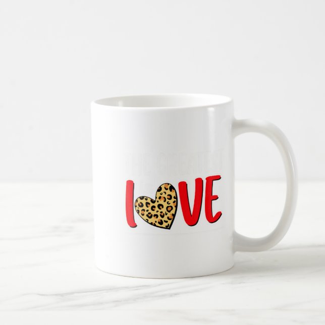 Caneca De Café The Greatest Is Love Valentines Day Leopard Heart  (Direita)