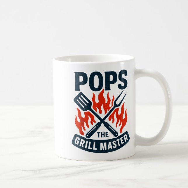 Caneca De Café The Grill Master Bbq Father's Day Grandpa Grilling (Direita)