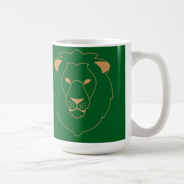 Caneca De Café The Lion's Gaze: Golden Contour (Direita)