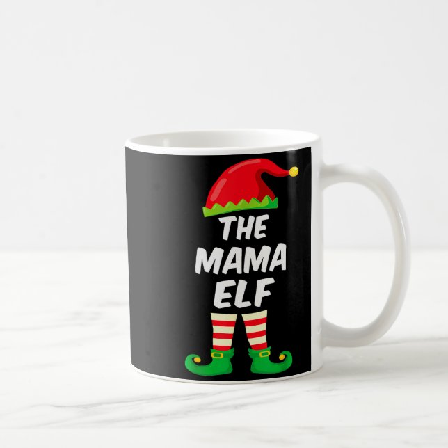 Caneca De Café The Mama Elf Family Matching Funny Christmas Costu (Direita)