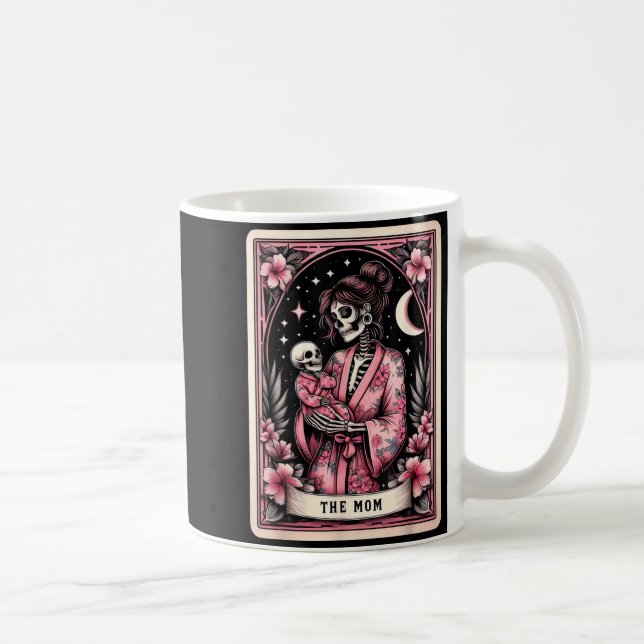 Caneca De Café The mom tarot card skeleton mama coffee happyThe m (Direita)