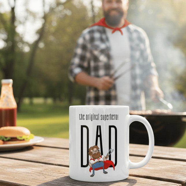 Caneca De Café The Original Superhero Dad Funny Father's Day  (Criador carregado)