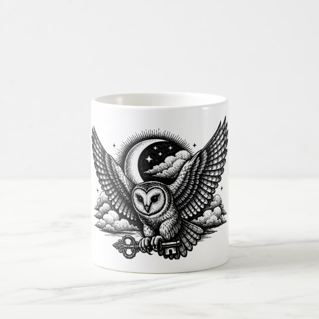 Caneca De Café The Owl’s Secret Key - Gothic Engraving (Centro)