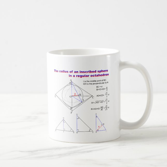 Caneca De Café The radius of an inscribed sphere in octahedron (Direita)