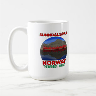 Caneca De Café The Red Boat Houses Sunndalsøra Noruega