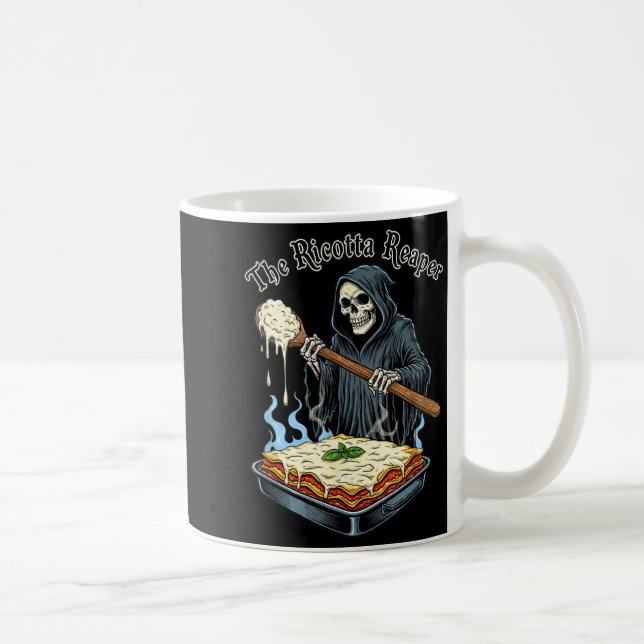 Caneca De Café The Ricotta Reaper Funny Italian Halloween Lasagna (Direita)