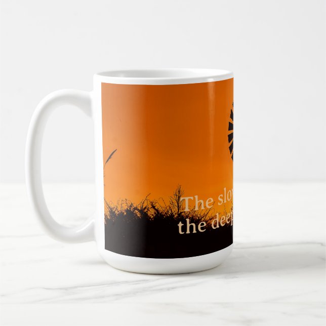 Caneca De Café The Slower the Pace, Farm Windmill Sunset (Esquerda)